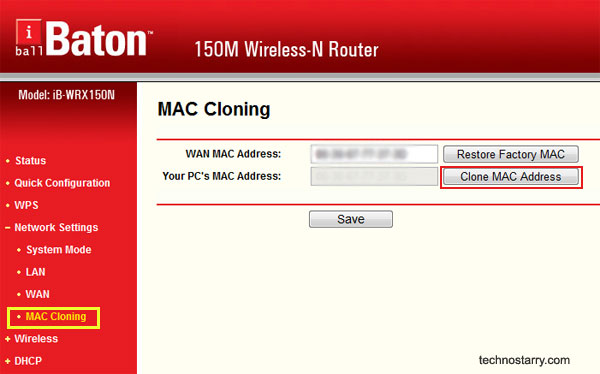 Clone Mac address
