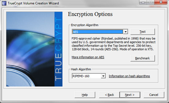 encryption options