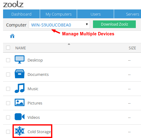Zoolz Data Management