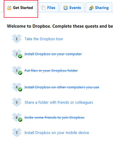 Dropbox getting started