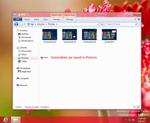 screenshots windows8